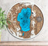 Handmade 3D wooden map of Lake Tahoe with layered bathymetric contours and compass rose